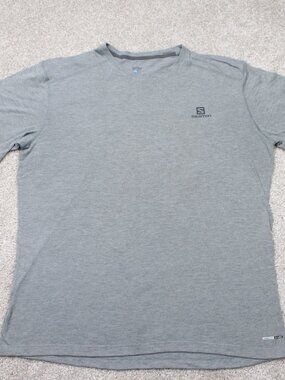 Salomon Shirt Mens XL Gray Advanced Skin Active Dry Performance Short Sleeve